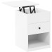 BYHBYLWISSFEN White Bedside Table with Lift Top - Modern Storage Nightstand with Hidden Compartment, Perfect for Bedroom or Living Room